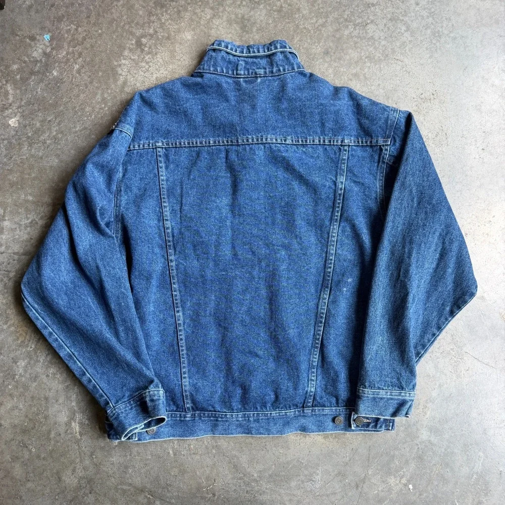 Vintage Denim Blue Trucker Jean Jacket Mens Large Heavyweight Western 90s 24x25